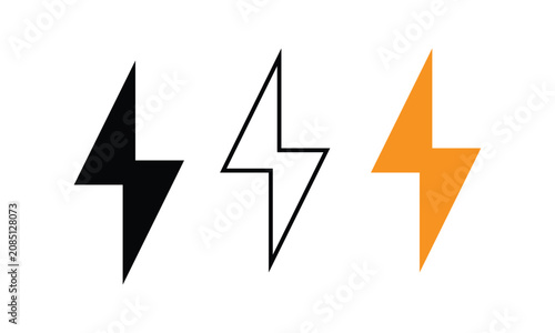 Lightning Bolt Vector Icon Set with Yellow and Red Arrow Symbols 3D Direction Pointer Shapes for Business Web Design and Website Navigation Illustration