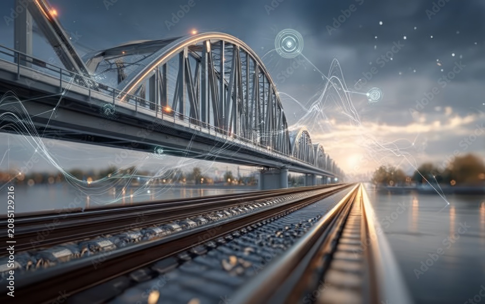 Fototapeta premium Innovative Railway Infrastructure Monitoring with Advanced Technology Concepts