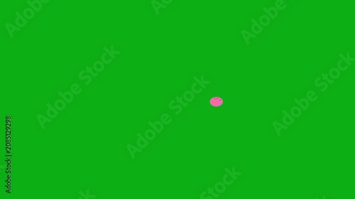 Pink piggy bank with coin icon on green screen chromakey background 2d animated cartoon animation perfect for professional video editing chroma key compositing and stock footage production globally