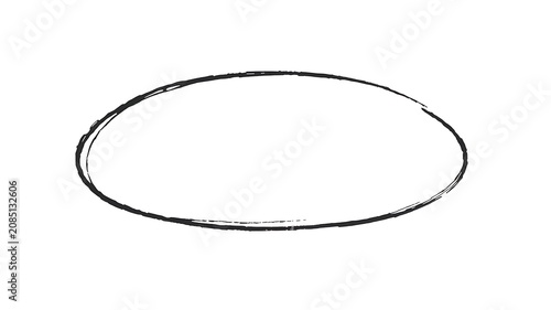 Rough Oval Shape abstract black