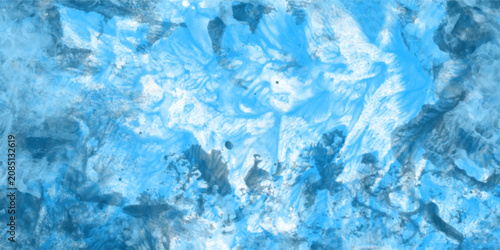 Принти на полотні Beautiful blue abstract watercolor background featuring fresh cerulean paint mar