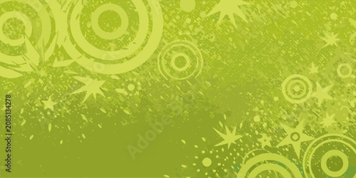 Cuadro en lienzo Lime green swirl circles abstract vector pattern background