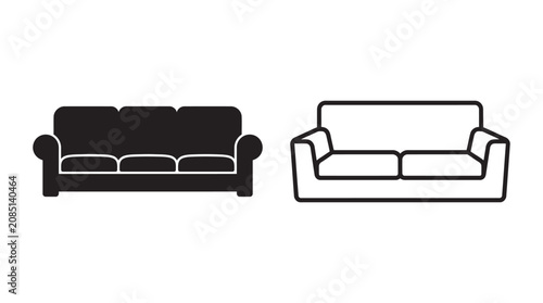 Konstfotografi Sofa Silhouette And Line Art Representation Minimalist Design Silhouette