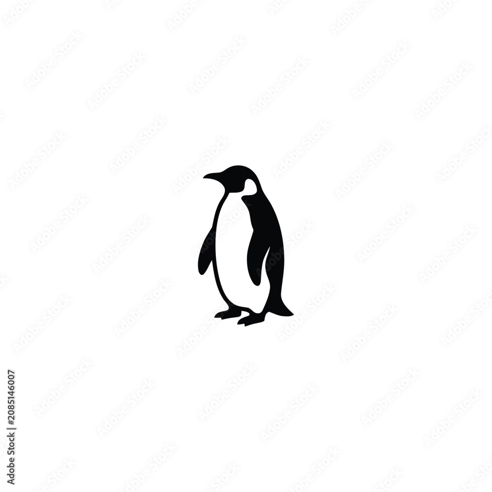 Obraz premium Penguin silhouette, isolated on white background