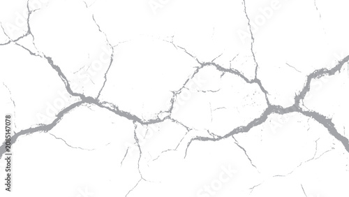 Cuadro en lienzo Grunge cracked ground background with deep fracture lines Abstract damaged earth