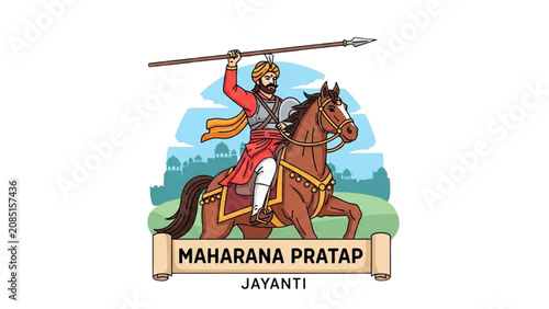 Foto A warrior rides a horse while holding a spear in a historic scene