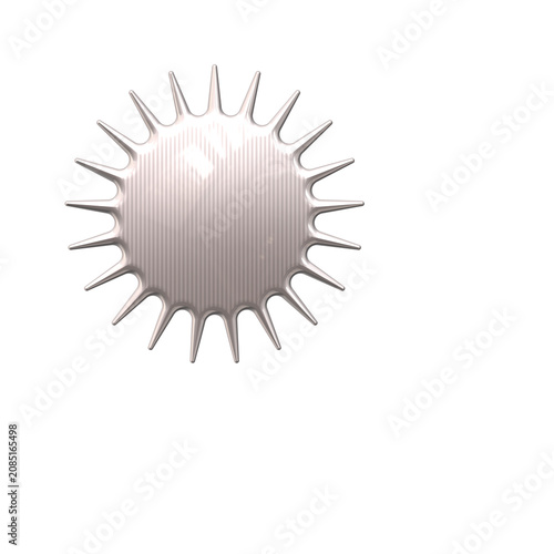 Silver metallic star balloon as isolated element