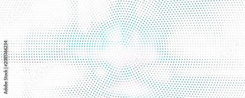 Dotted vector abstract background, blue dots in perspective flow, multimedia information theme, big data technology image, cool backdrop.