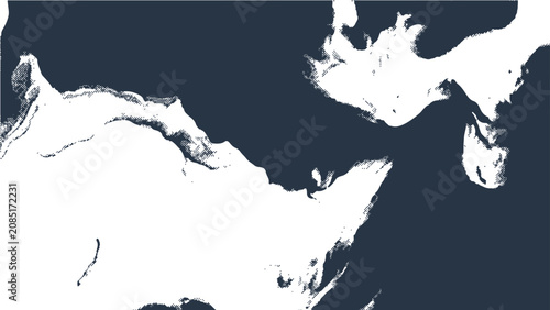 Obraz na plátně Stylized, abstract depiction of Mediterranean basin landmasses and water, minima
