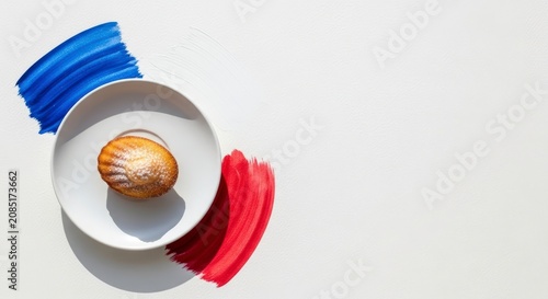 Creative food presentation with colorful plates.