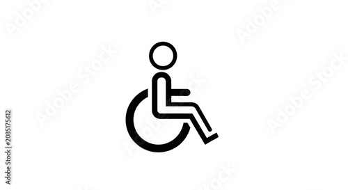 A simple black icon representing accessibility for people with physical disabilities
