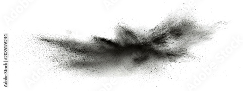 Fotografie Explosive cloud dark particulate matter dissipates into atmosphere