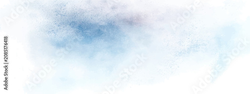 Fotografie Ethereal pastel blue and pink cloud-like wisps drift across a bright white expanse, creating a soft, dreamy, and abstract aesthetic