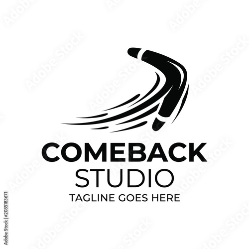 Tableau sur toile Boomerang motion with speed lines for comeback studio growth transformation retu