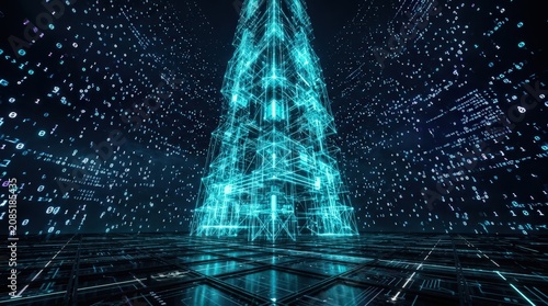 Glowing Digital Energy Node Representing Carbon Neutrality Innovation