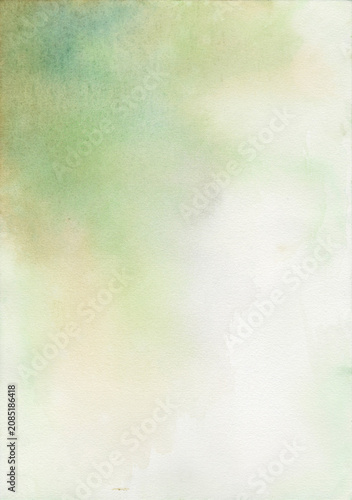 Hand-brushed organic green watercolor texture with soft paper grain detail