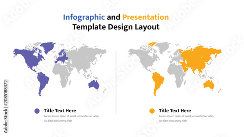Two world maps showing global data and geographic information side by side