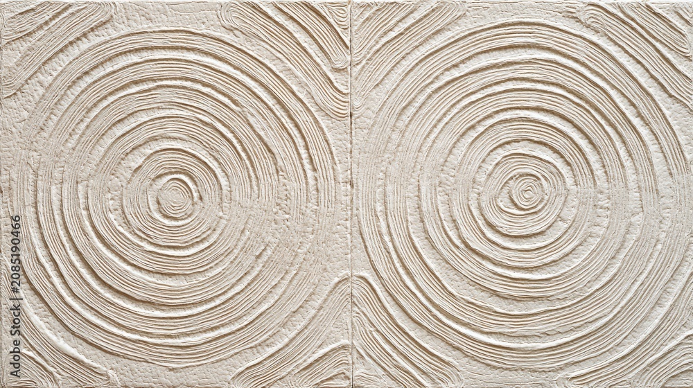 Fototapeta premium Abstract texture of concentric circular patterns in a neutral color palette showcasing intricate details and depth, perfect for contemporary design themes