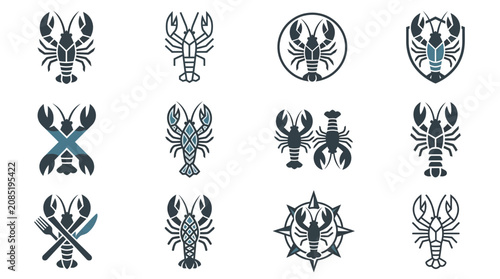 Foto Lobster icons in various designs.