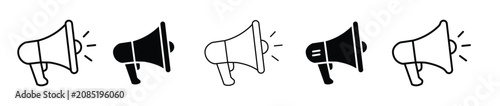 Fotografie Set of black megaphone icons