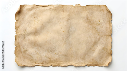 Old vintage paper sheet with torn edges and a rough textured surface for creative design projects