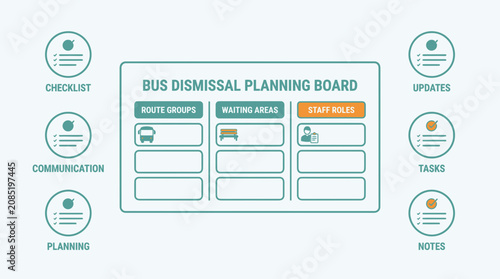 Back-To-School Bus Dismissal Planning Board Template
