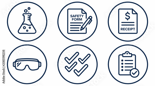 Back-To-School Safety Form and Checklist Icons