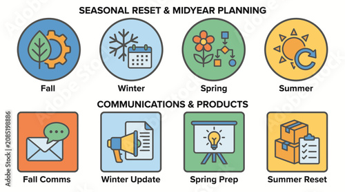 Seasonal Planning Icons for Back-To-School