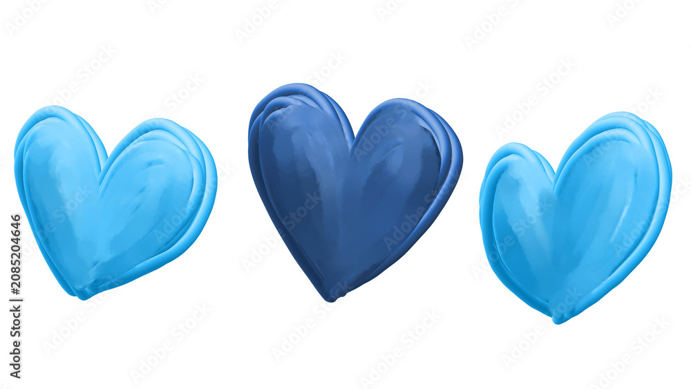Fototapeta premium blue heart isolated on white