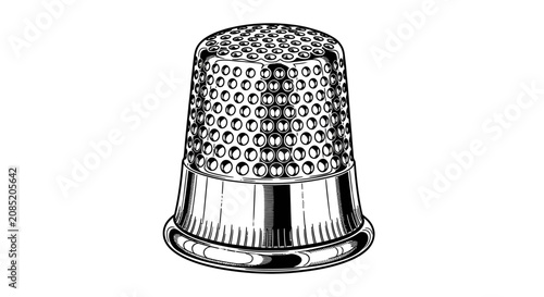 Silver Metal Sewing Thimble for Crafting and Tailoring
