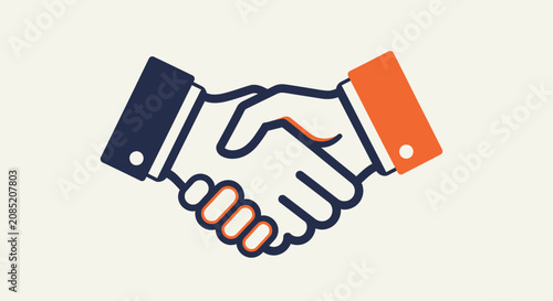 Illustration of a handshake symbolizing agreement, partnership, and business interaction