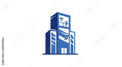 Modern architectural design for technology and innovation, building logo icon concept.
