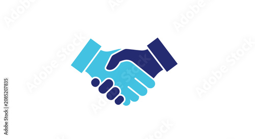 Graphic illustration of handshake symbol representing agreement and collaboration