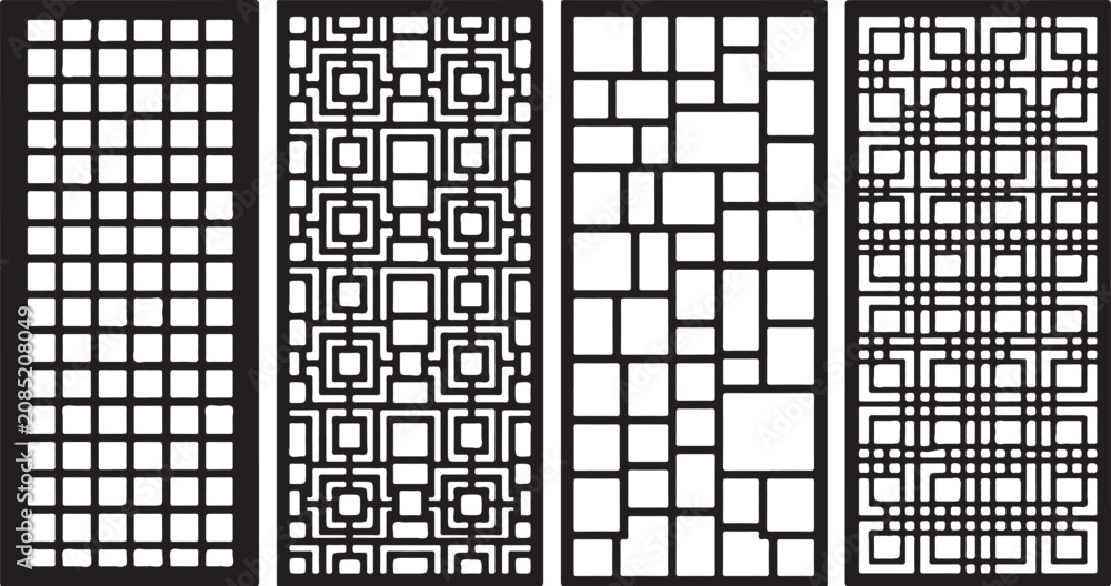 Fototapeta premium Geometric patterns, black and white, seamless designs, vector backgrounds