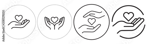 Obraz na plátně Love and care line icons set, vector illustration.