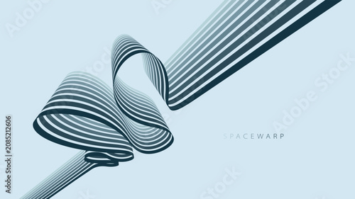 Картината върху платно 3D lines in perspective vector abstract background, curvy lines with gradient color wallpaper, mist ambient style, minimal graphic design