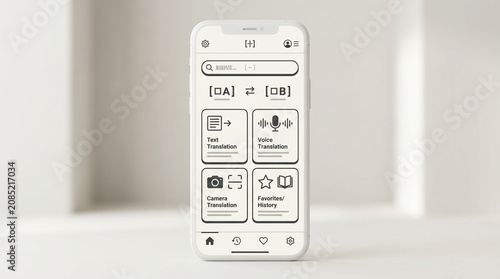 Minimal white smartphone UI for utility application.