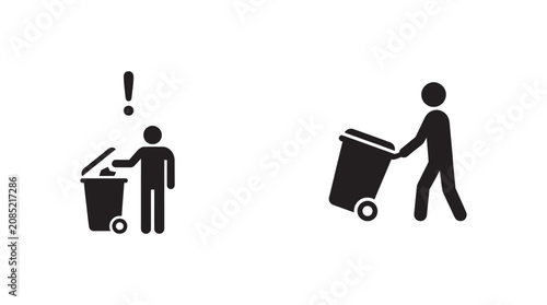 Foto Person Disposing Of Trash Into Wheelie Bin Silhouette