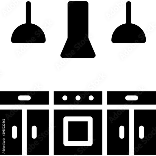 kitchen icon illustration design with glyph