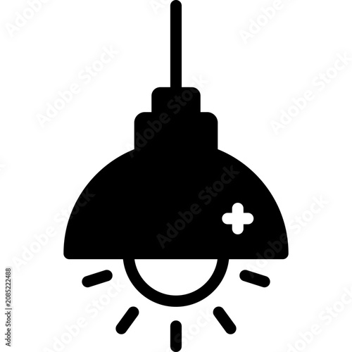 lamp icon illustration design with glyph