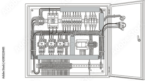 Foto Electrical Panel Control Box Interior.