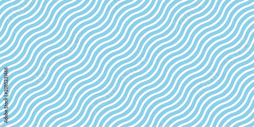 Seamless Wave Pattern, Hand drawn sea water vector background. Wavy beach print, curly grunge paint lines, watercolor stripes