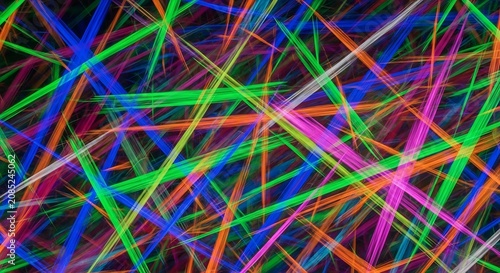 Abstract Neon Light Trails: A Colorful and Dynamic Visual Display.