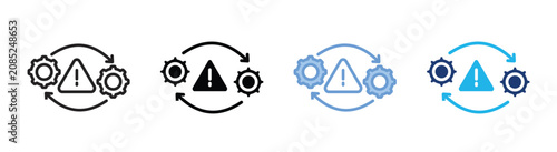Photos Operational failures icon set multiple style collection