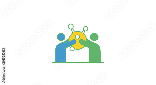 Illustration depicting collaboration, teamwork, and shared understanding of a central element