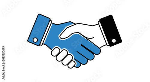 Illustration depicting a business handshake representing agreement and cooperation perfectly