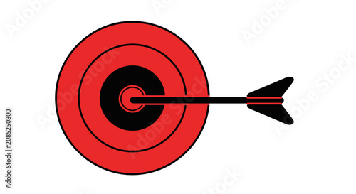 Target practice icon featuring a bullseye with an arrow hitting its center for accurate precision