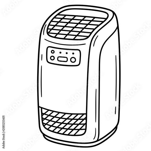 air purifier home clean appliance line art vector illustration