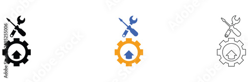 Easy Installation Icon Black Color and Outline Versions Simple Setup Download Install Vector Symbol Pack for Web UI Mobile App and Graphic Design