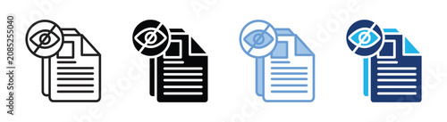Data privacy icon set multiple style collection